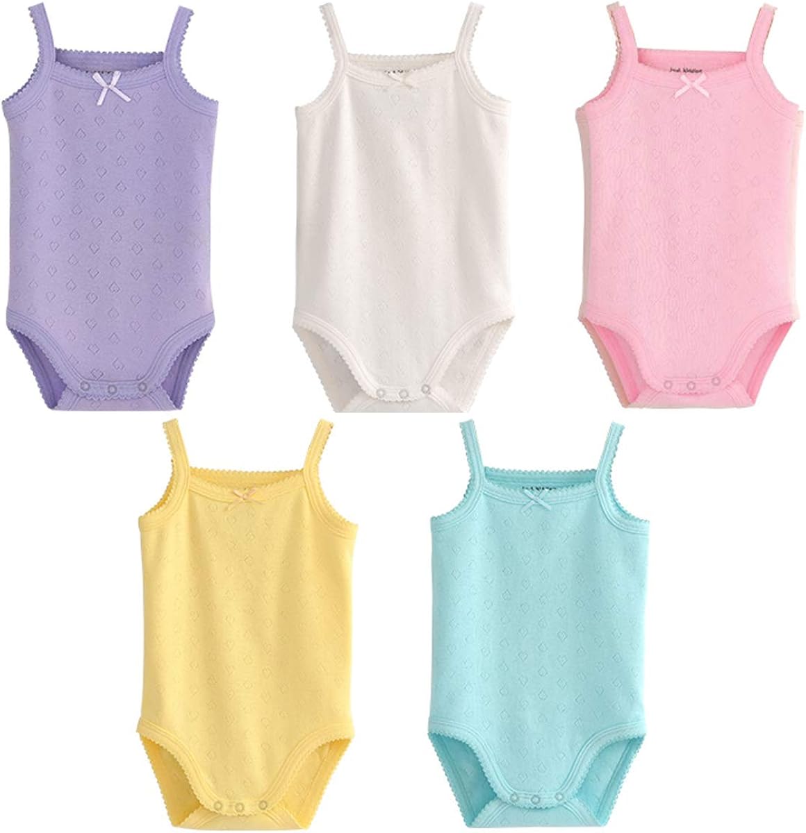 Infant Baby Girls Sleeveless Onesies Tank Top Cotton Baby Bodysuit Pack of Baby Summer Colorful Clothes Outfit