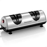 Dawnstar Electric Knife Sharpener, Professional Kitchen Knife Sharpener for Home Use, 2 Stages of Coarse Sharpening &amp; Fine Polishing, Metal Dust Collection Box for Easy Cleaning, Silver Gray