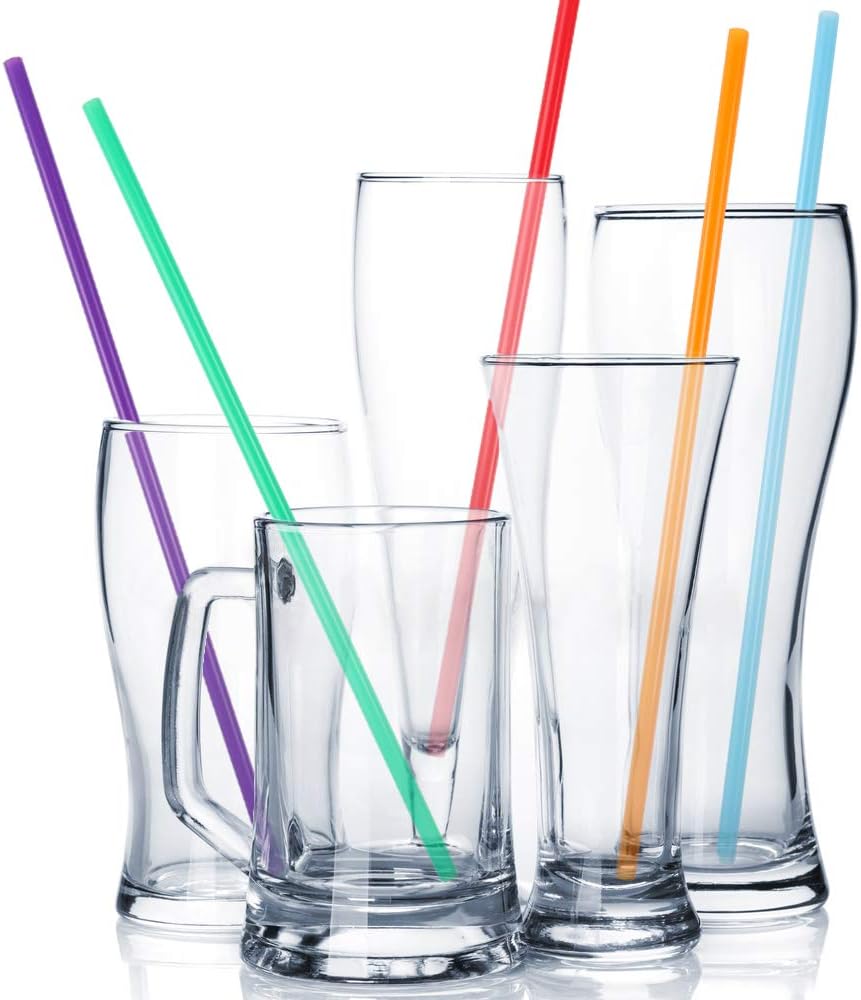 Tomnk 500PCS 10.3 Inch Disposable Color Drinking Straws Plastic Straws: Kitchen & Dining
