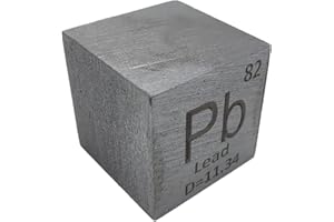 MAGERIAL Lead Cube Heavy Metal Pb 99.99% Element Cube Pure 25.4mm Density Cube for Element Collection Periodic Table Hunter, and More (1", Lead)
