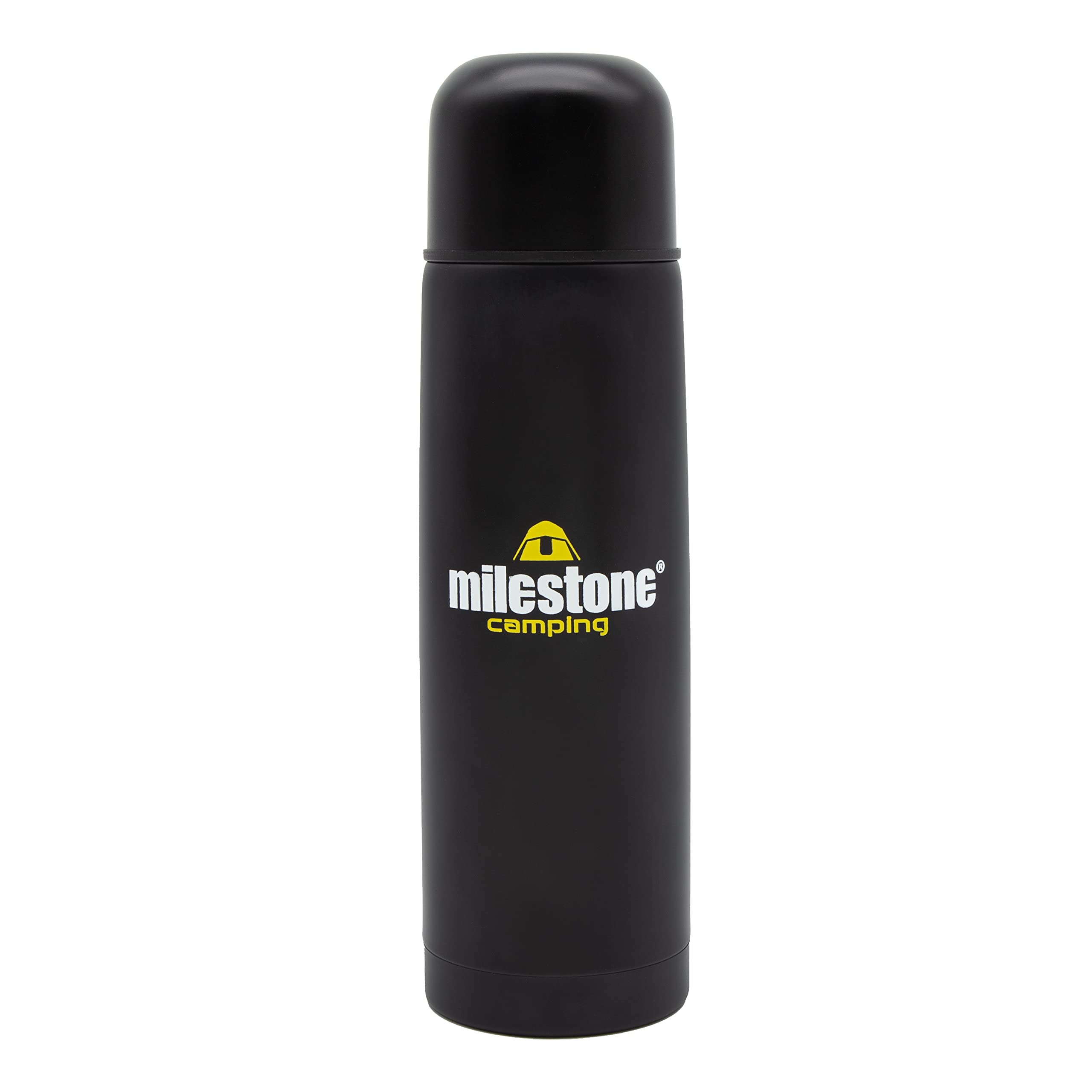 Milestone Stainless Steel Flask, Black, 0.5 Litres