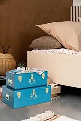 Vixdonos Decorative Large Metal Box Storage Trunk