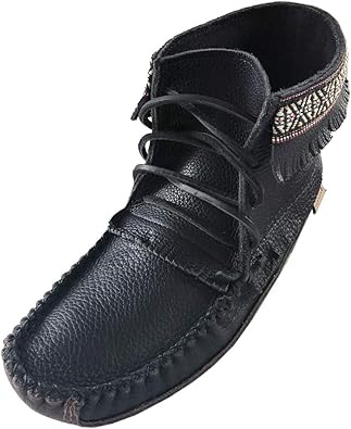 mens black leather moccasin shoes