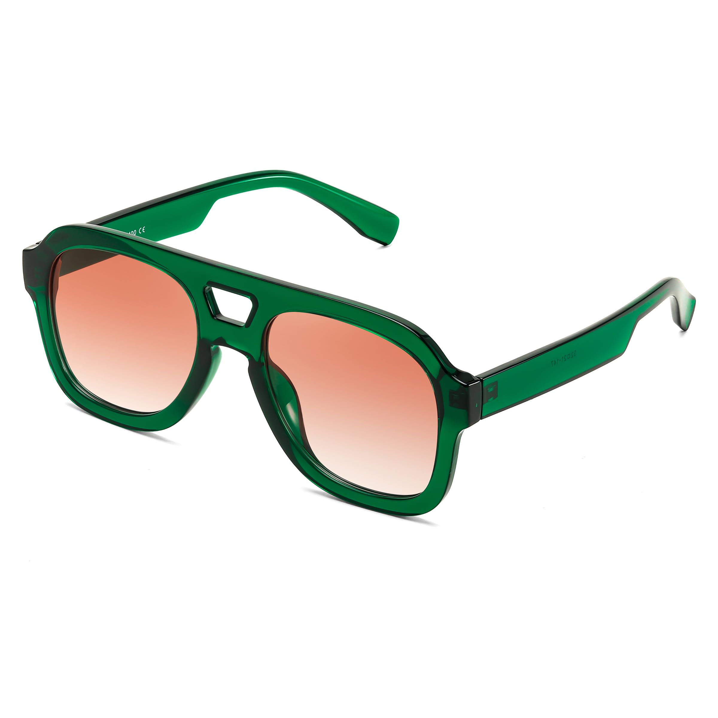 Photo 1 of FEISEDY Vintage Aviator Sunglasses Double Bridge Women Men Large Square Thick Frame Trendy Eyewear UV400 B2846