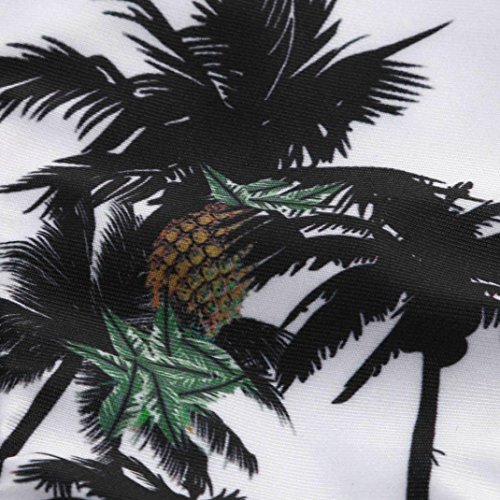 Balakie Women Print Bikini Sets Three-point Coconut Tree Printing Bandage Swimsuits Two Piece Swimwear Beach Suit (XL, White)