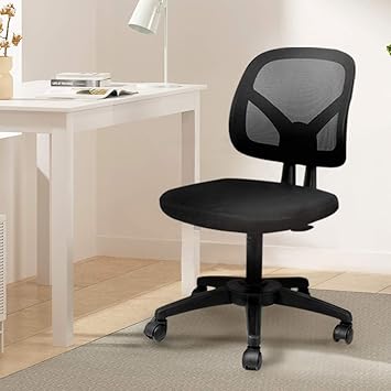 Amazon Com Hbada Office Chair Mesh Desk Task Chair Ergonomic Computer Chair With Adjustable Height For Adults And Kids Black Kitchen Dining