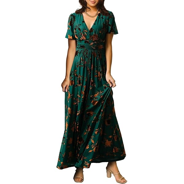 slim fit dress slacks Taylor Printed Chiffon Belted Fit and Flare Dress main image 0