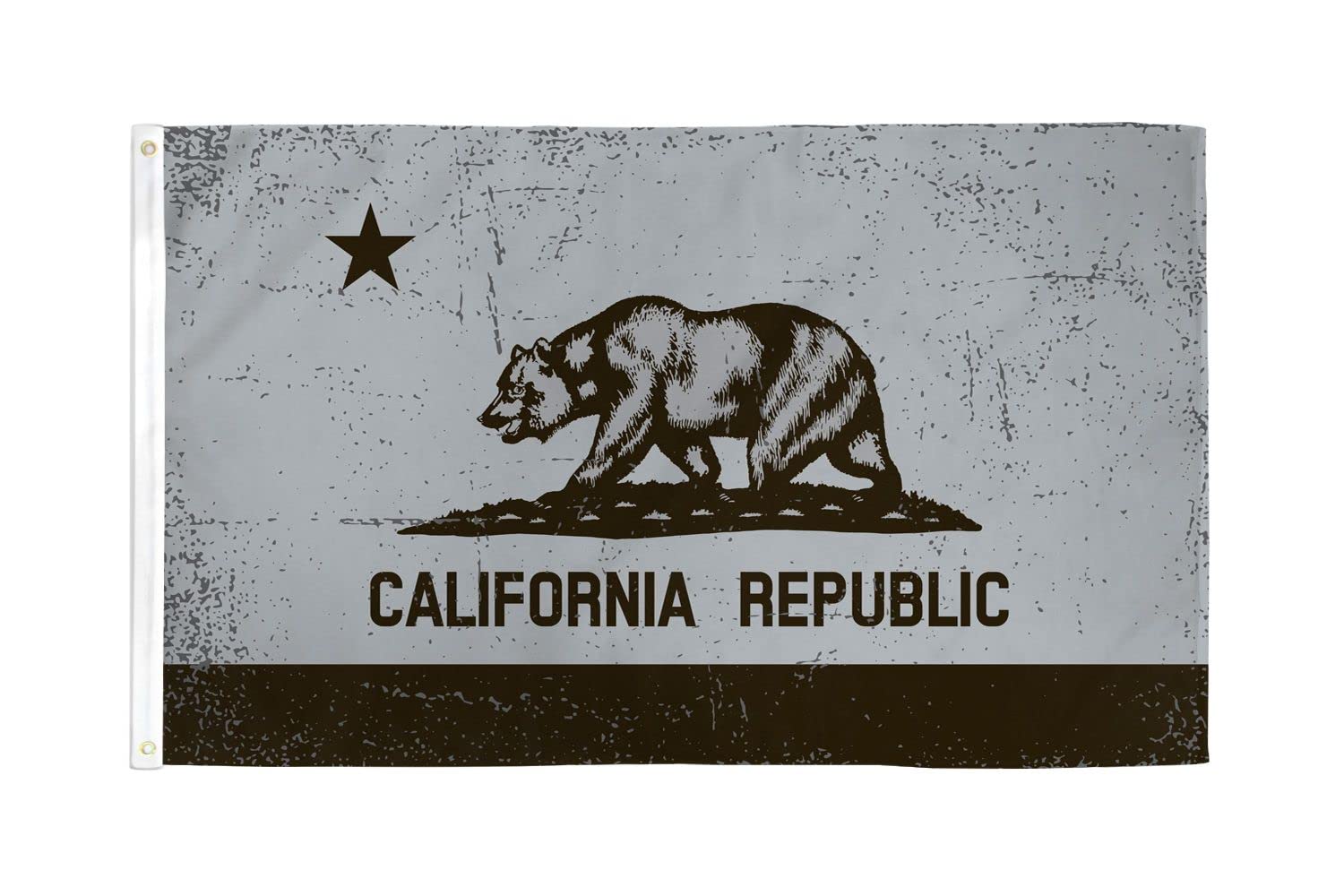 AZ FLAG - California Gray And Black Flag - 3x5 Ft - 100D Polyester Californian Republic Banner with Two Metal Grommets - Fade Resistant - Vivid Colors - 3' x 5' Feet - 150x90 Cm