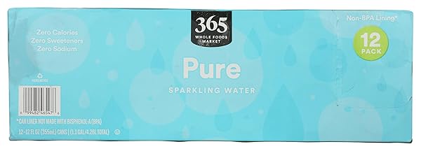 WHOLE FOODS 365 EVERYDAY VALUE, SPARKLING WATER PURE, 12 COUNT