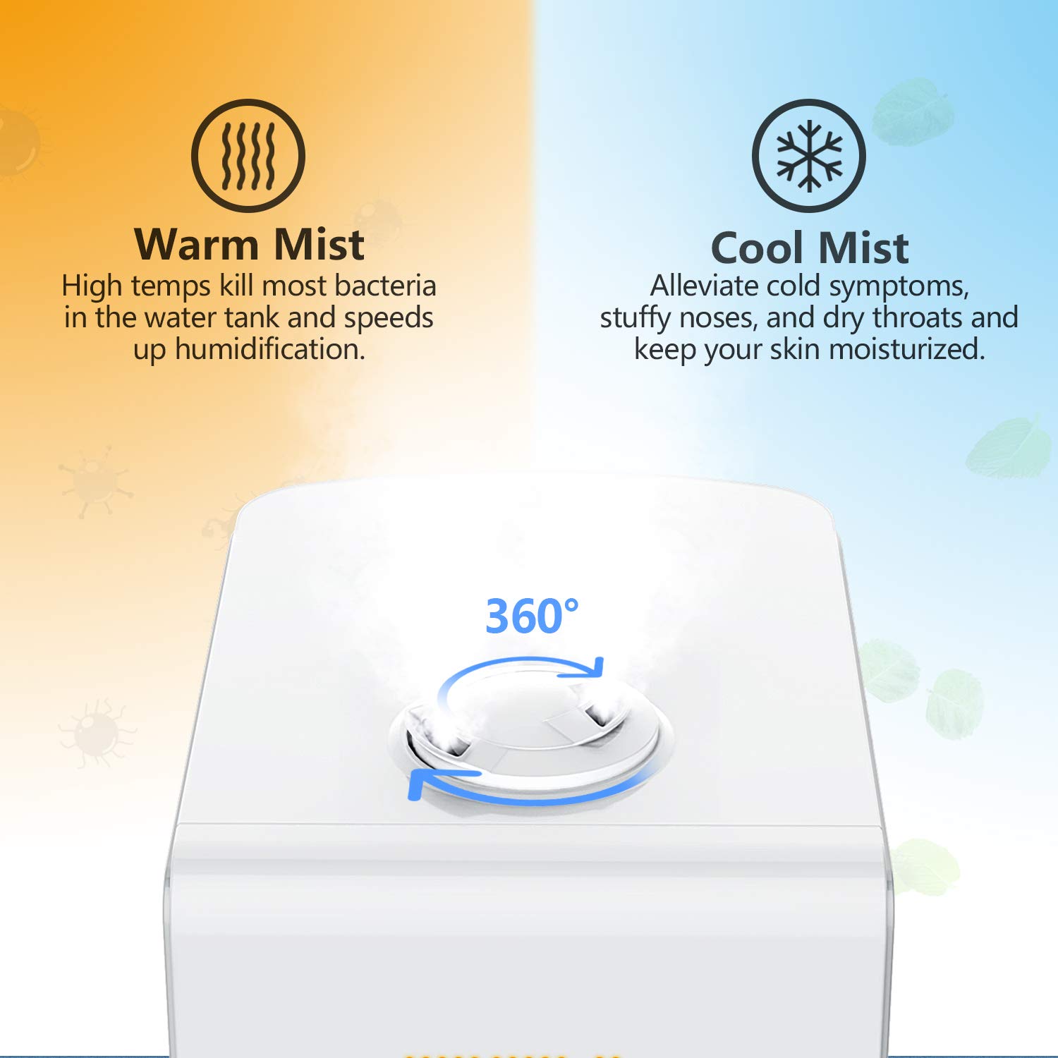 Elechomes SH8820 Ultrasonic Top Fill Humidifier 5.5L Vaporizer Warm and