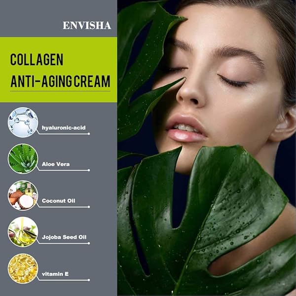 ENVISHA COLLAGEN HYALURONIC ACID ANTI-WRINKLE CREAM, MAINTAIN SMOOTH & DELICATE SKIN, REDUCE FINE LINES AND WRINKLES, ANTI-AGING DAY AND NIGHT CREAM-1.7 FLOZ