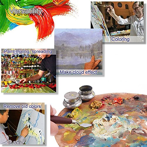 Palette Knife Painting Stainless Steel Spatula Palette Knife Oil Paint Metal Knives Wood Handle. - Thumbnail 4