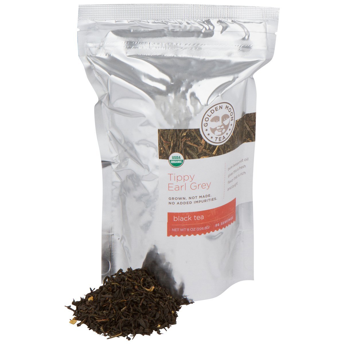 Golden Moon Organic Tippy Earl Grey Black Tea Real Bergamot Peels