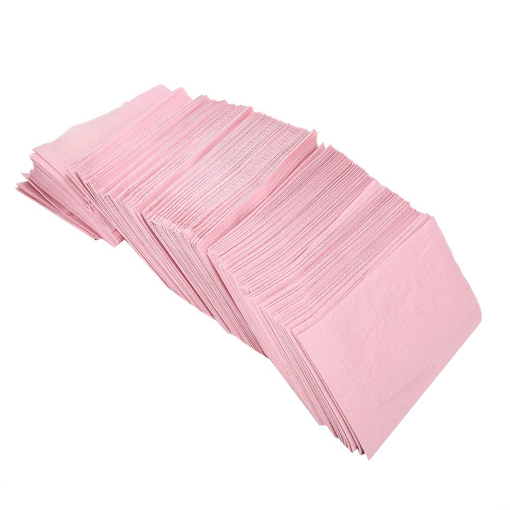 125pcs Dental Bibs Pink, Dental Tablecloths, Disposable Toothcloth Towel Waterproof Patient Bib Tattoo Scarf Dentist Oral Hygiene Patient Bibs for Dentist Clinic Use(pink)