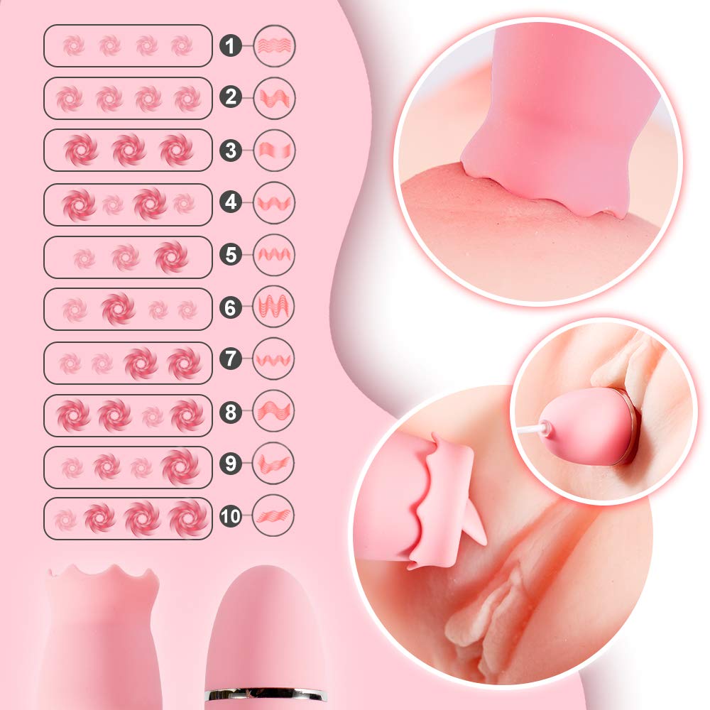 Fondlove Vibro Ei Bullet-Vibratoren Vibrationseier mit Zunge Vibrator Klitoris Stimulator und G Punkt Vibratoren Sexspielzeug für Frauen