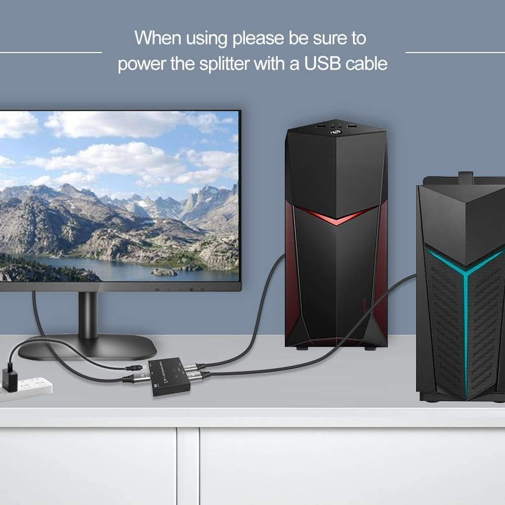 Angusplay DisplayPort Switch 8K Splitter Bidirectional DP 1.4 Switcher 2 In 1 Out/1 in 2 out Supports 8K@30Hz 4K@120Hz Compatible with PC Host Monitor Laptop etc - Image 5