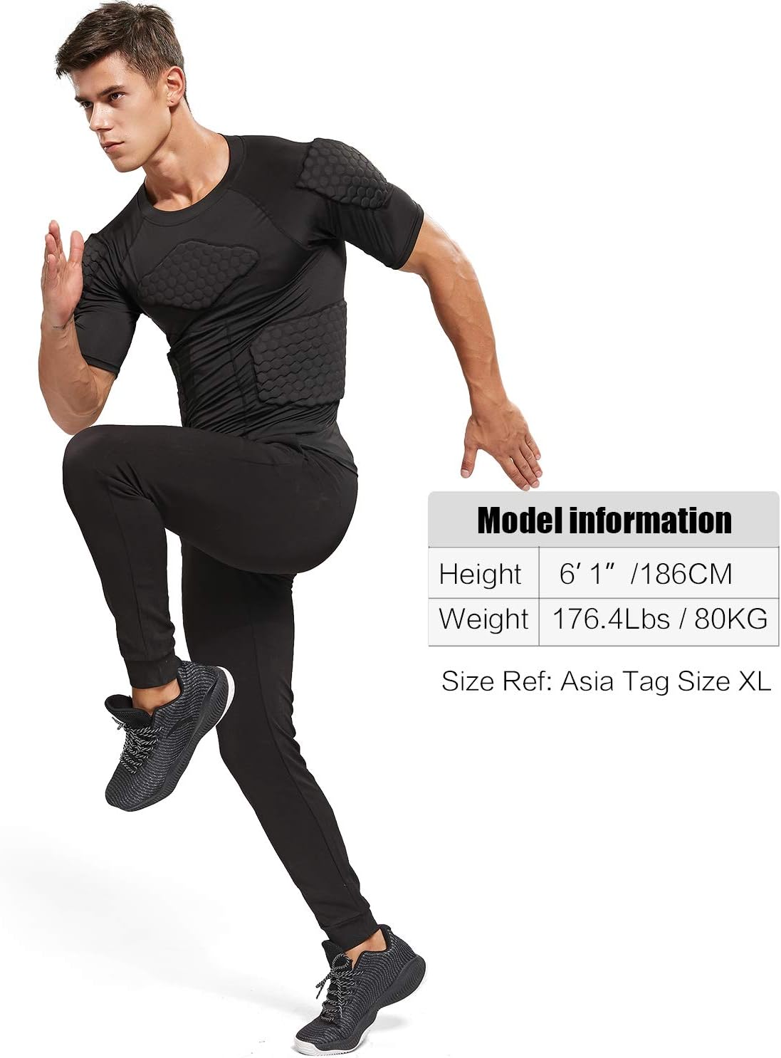 Zicac Men's Sports Shock Rash Guard Compression Padded Shirt Soccer Basketball Protective Gear Chest Rib Guards : Sports & Outdoors