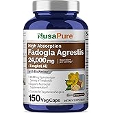 NusaPure Fadogia Agrestis 24,000mg + Tongkat Ali 80,000mg - 150 Veggie Caps - Non-GMO, Made in USA, Serving 2 VCaps, BioPerine