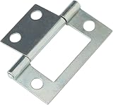 Merriway BH03826 50mm Flush Door Cupboard Hinge Pack of 2 Br Zinc Plated view 2