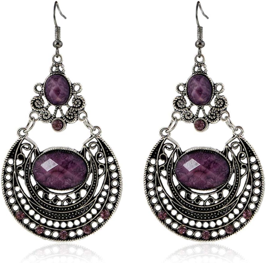 SEniutarmEarrings for Women Mom Bohemia Lady Hollow Rhinestone Inlaid Dangle Hook Earrings Party Banquet Jewelry Statement Jewelry