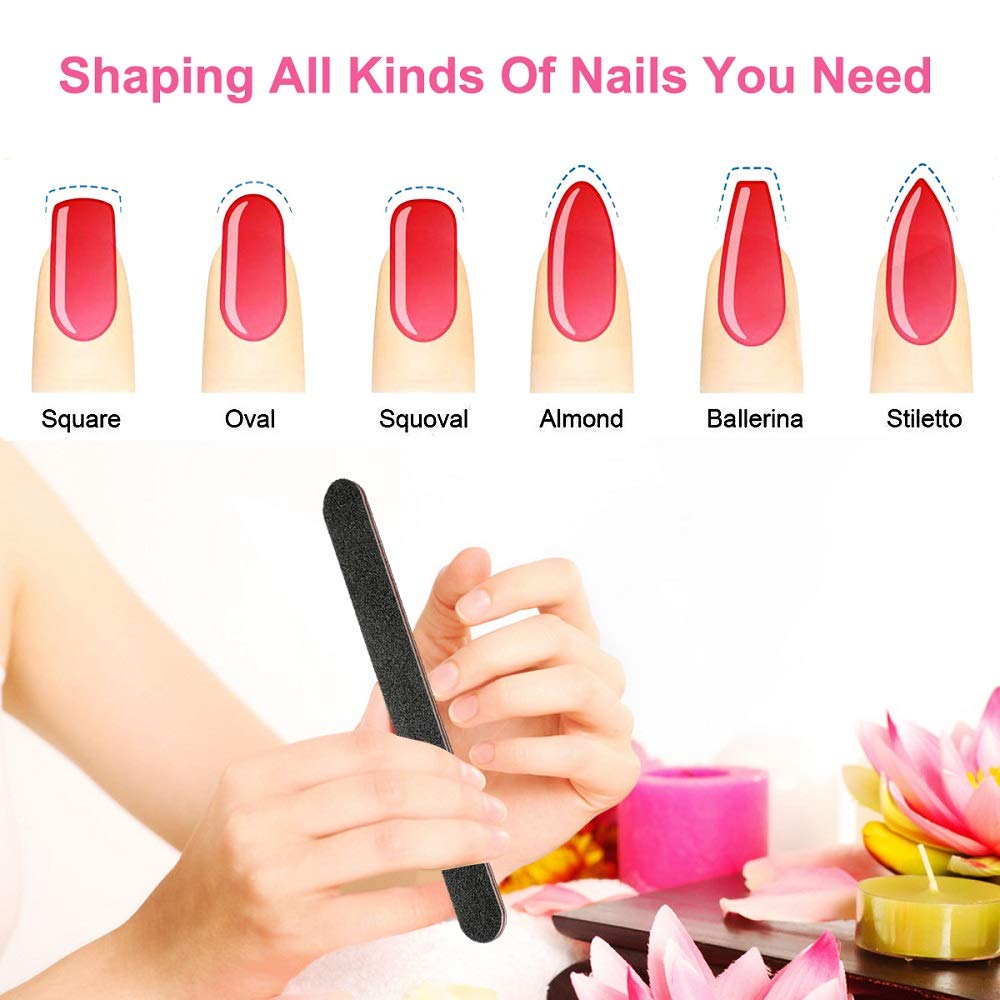 14Pcs Nail Files and Buffers Set Professional, Rough Emery Boards for Nails 100/180 Grit, Nail Buffer Block Kit for Natural Nails Last Long, Nail filer Buffing for Home Salon Use : Beauty
