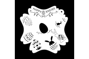 Bowitzki Reusable Easter Face Paint Stencils for Body Art Painting Bunny Face Paint Stencils Halloween Party Makeup Stencils (Easter)