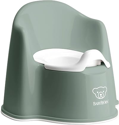 BabyBjörn Potty Chair Deep Green White Brand New Style