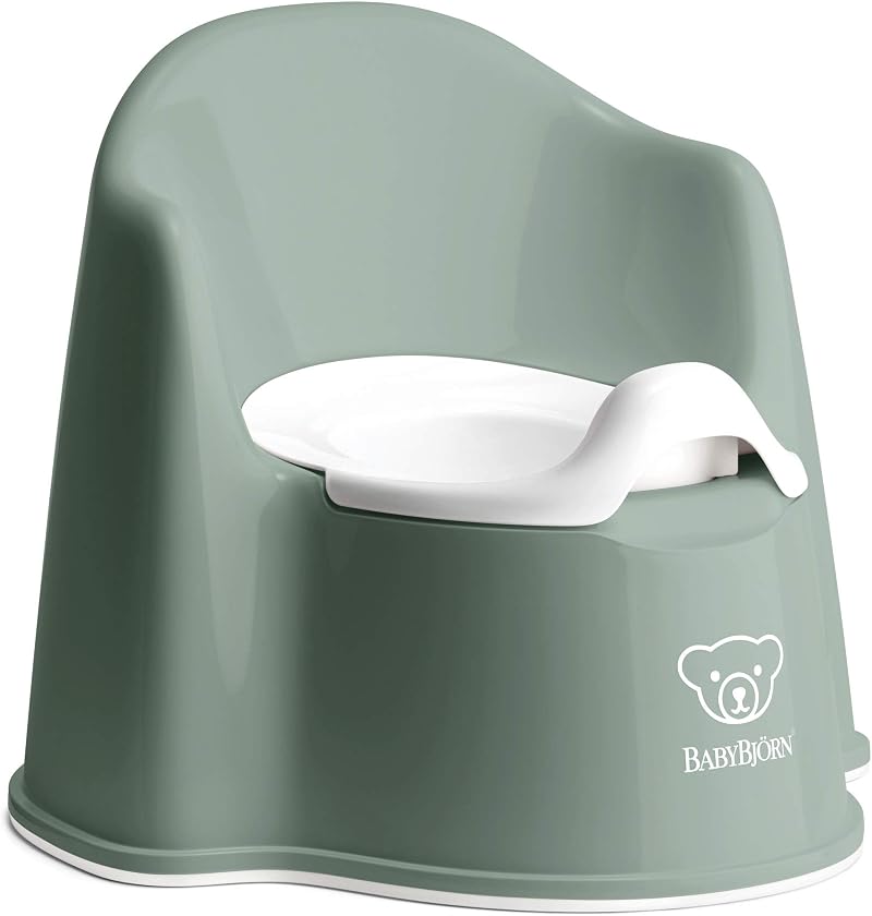 BabyBjörn Potty Chair Deep Green White Brand New Style