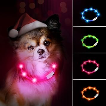 Amazon Laroo 犬猫用光る首輪 発光首輪 柔らかい素材 軽量 長さ調節可 安全対策 視認性抜群 夜間散歩 3モード発光 安全ペット用品 Laroo ベーシック首輪 通販