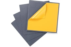 MIMAX Peel-and-Stick Baseplates - Self Adhesive Building Brick Plates - Compatible with All Major Brands - 4 Pack - 10 inch x 10 inch (Dark Gray)