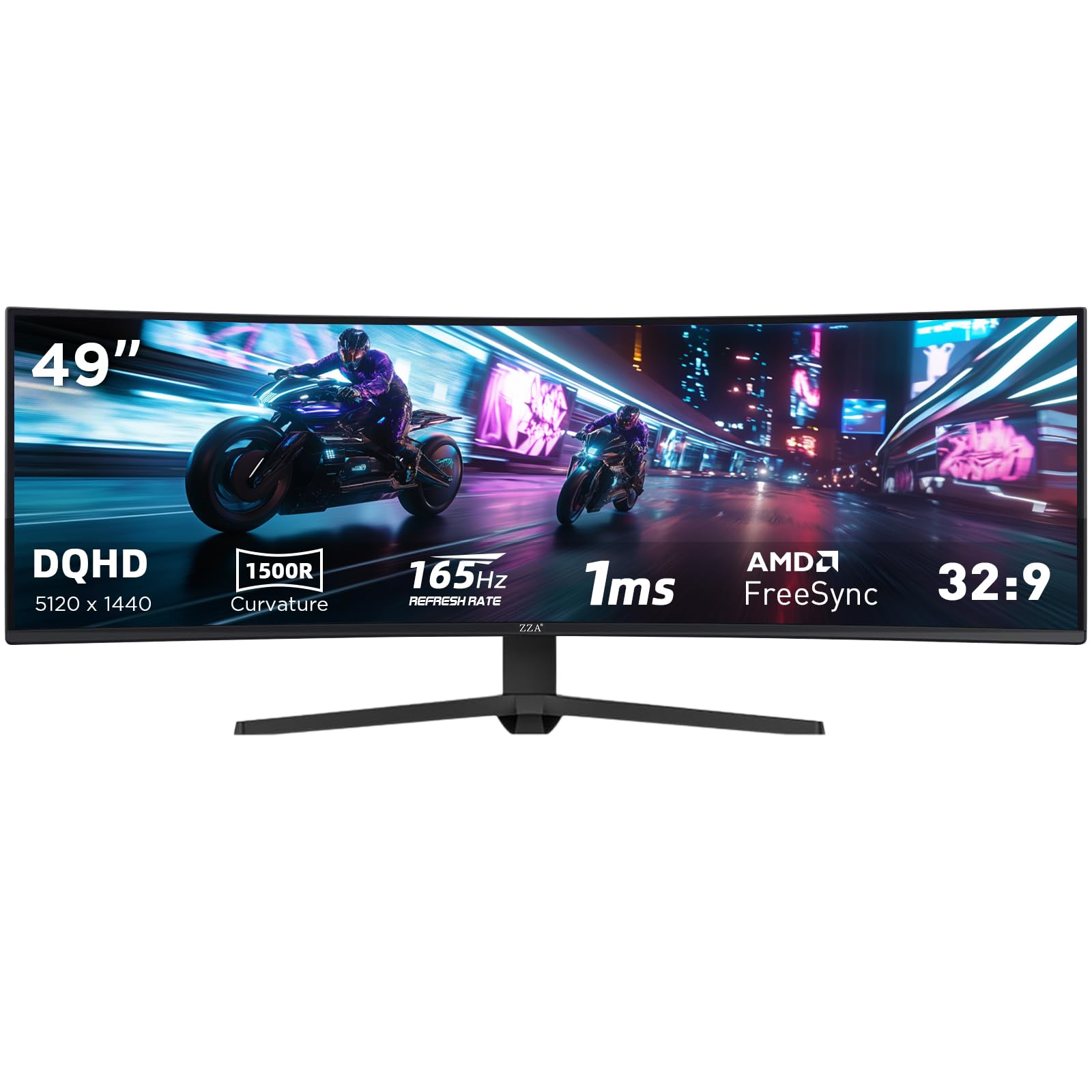 Photo 1 of Kovryx 49 Inch Ultrawide Curved Gaming Monitor, Dual QHD 5120×1440 32:9, 165Hz 1ms, HDR, G-Sync & FreeSync Compatible, 1500R VA Display, Low Blue Light, HDMI & DP, Height Adjustable, VESA Mountable