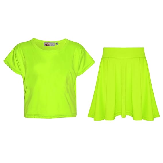 A2Z 4 Kids Enfants Filles Top Plaine Couleur Élégant - New Crop Top Plain Leg White 5-6