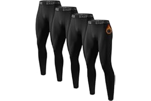 Mexholin 4 Pack Thermal Underwear for Men Long Johns Fleece Lined Compression Leggings for Men Tights Base Layer Bottoms