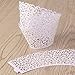 Tinksky Vine Filigree Lace Cupcake Wrapper Wraps Liner Wedding Party Cake Decoartion, Pack of 50 (White)
