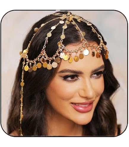 Amazon.com : idealway Girls Belly Dance Hair Hoop Indian Gold