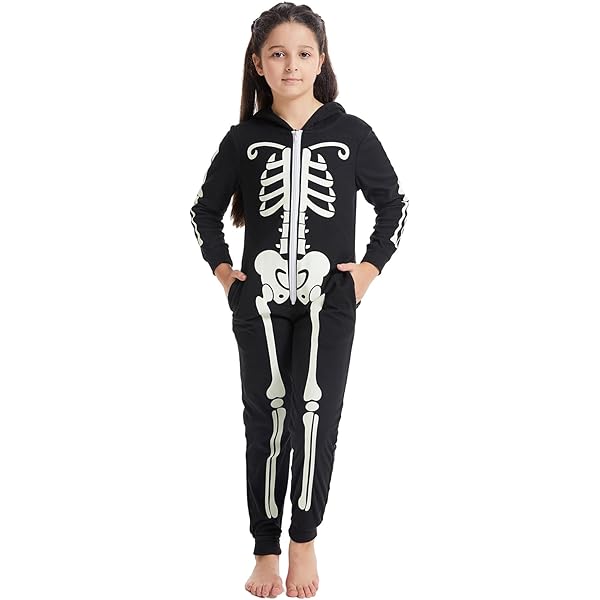 CHIFIGNO Unisex Kids Onesie Hooded Jumpsuits Xmas Halloween
