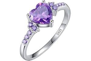 Fujiuia 925 Sterling Silver Heart Ring for Women, Heart Band Dainty Engagement Ring Promise Wedding Rings Jewelry