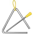 1 Pcs 4 Inch Musical Steel Triangle Hand Percussion Instrument With Striker- Rhythm Steel Triangles Music Instrument (4 inch)
