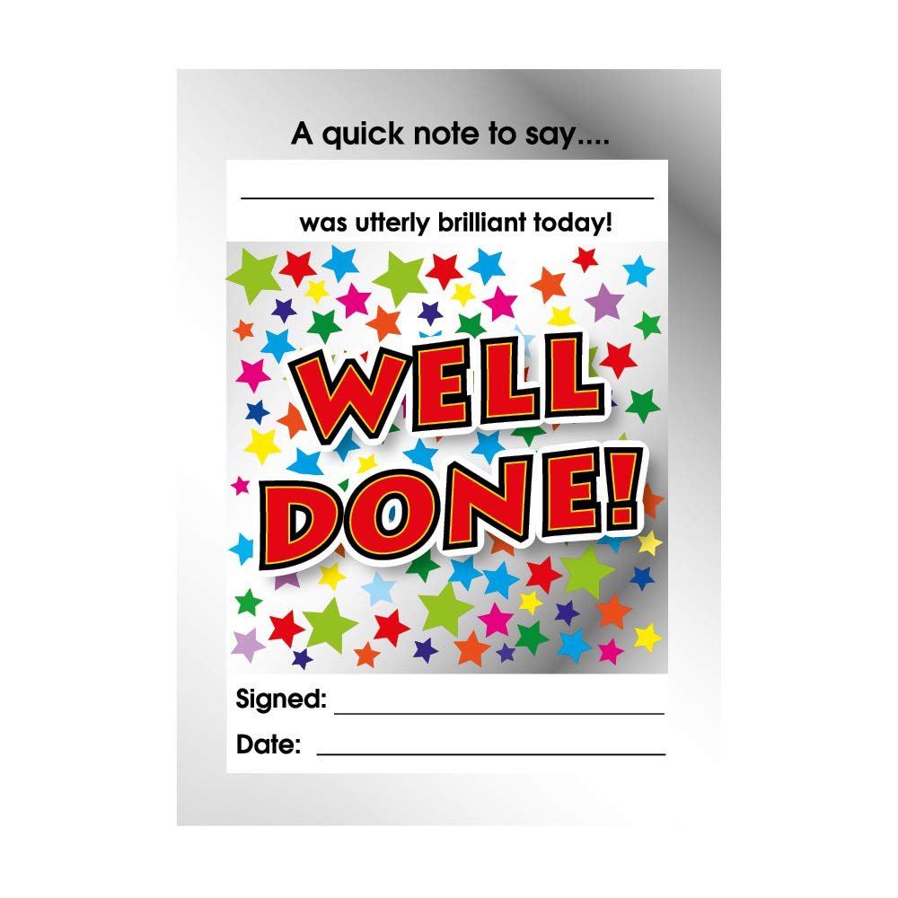 SuperStickers Reward Praise Note Pad for Teachers - 'Utterly Brilliant - Well Done'. 60 sheets