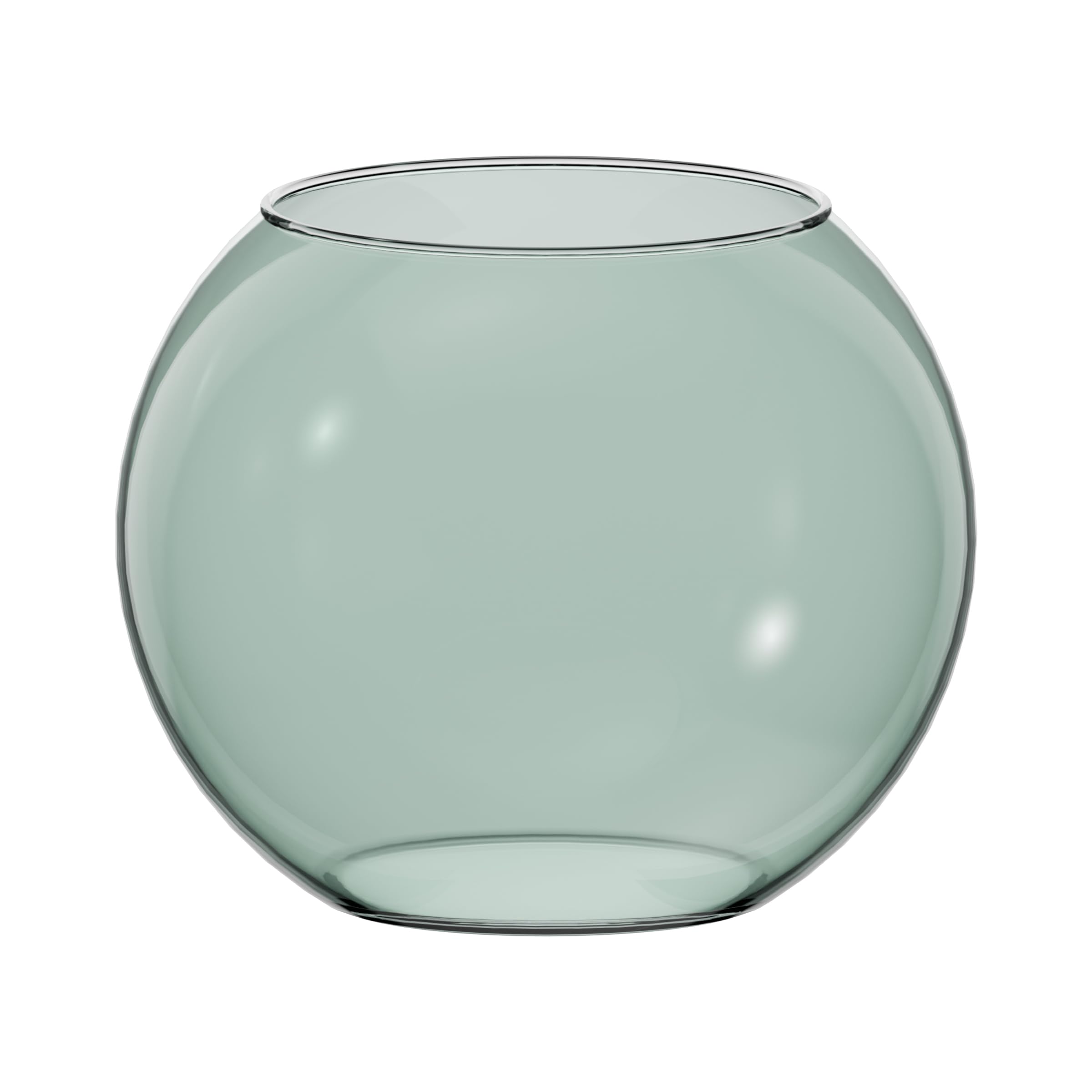TREND FOR HOME Green Vase for Flowers Fish Bowl Vase Ø 19 cm H: 15.5 cm Pot Pourri Bowl Round Vase Terrarium for Plants Glass Bowl Vase Hydroponic Vase Coloured Glass Vase Candle Holder | Olivia