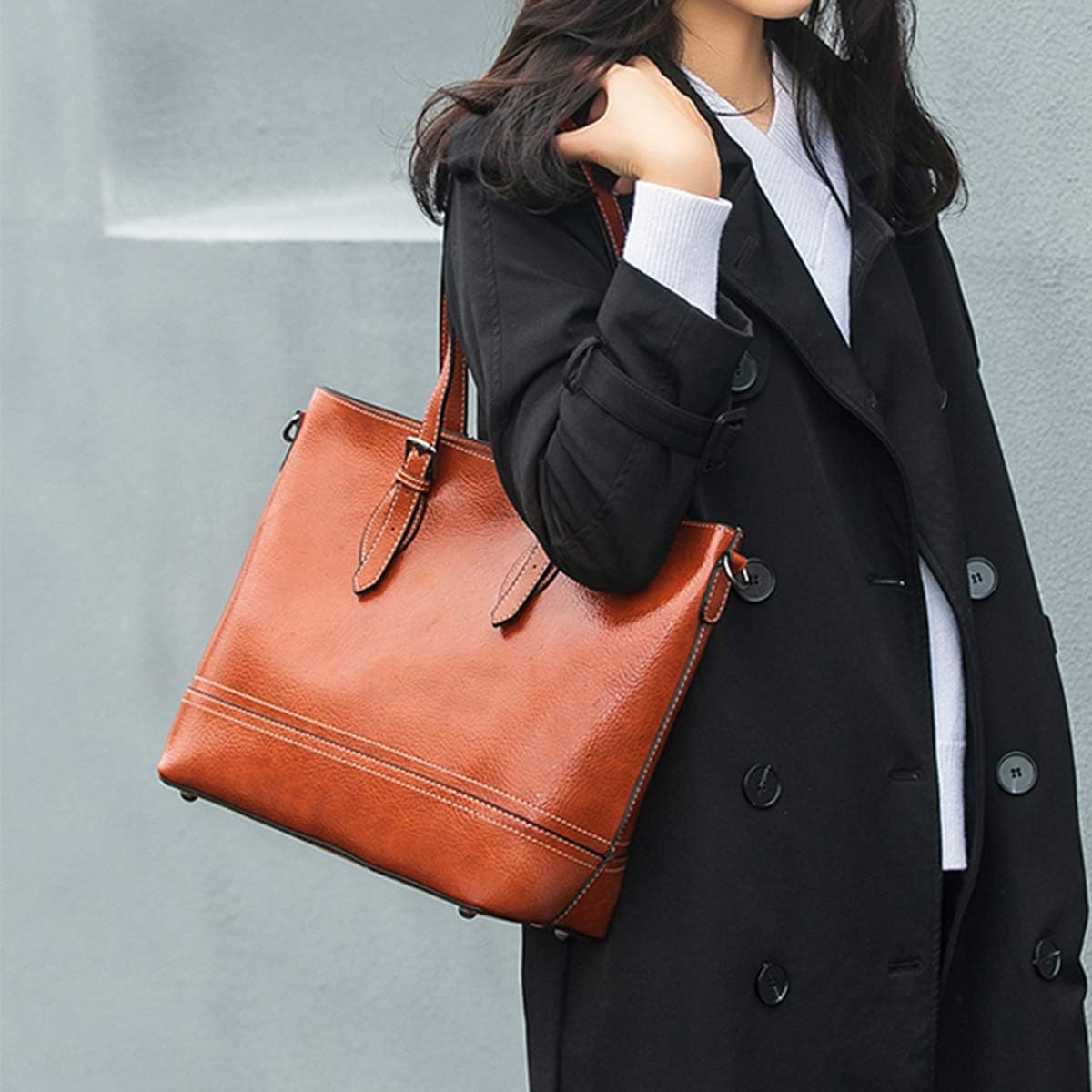 NIYUTA Women Handbag Fashion PU Shoulder Bag Elegant Travel High Capacity Shoulder Bags Black - Image 3
