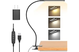 iZELL Book Light, LED Reading Light Clip On [3 Color Modes & 10 Brightness Levels] Flexible Gooseneck Book Lamp for Kids Reading in Bed at Night, Clip to Bedside Table, Headboard or Dorm