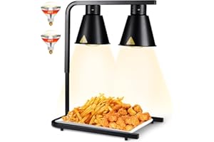 SVKLHY Food Heat Lamp: Commercial Food Warmer Lamp with Free-Standing, Heat Lamp for Food Catering Food Warming Lamp for Buffet Parties, 500W (Painted Black)