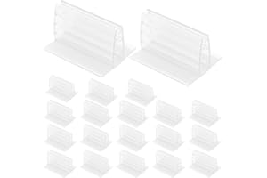 Ipetboom 20pcs Self-adhesive Pvc Panel Sign Holders 1.97x1.61x1.18 Inch with Sponge Backing for Organizing