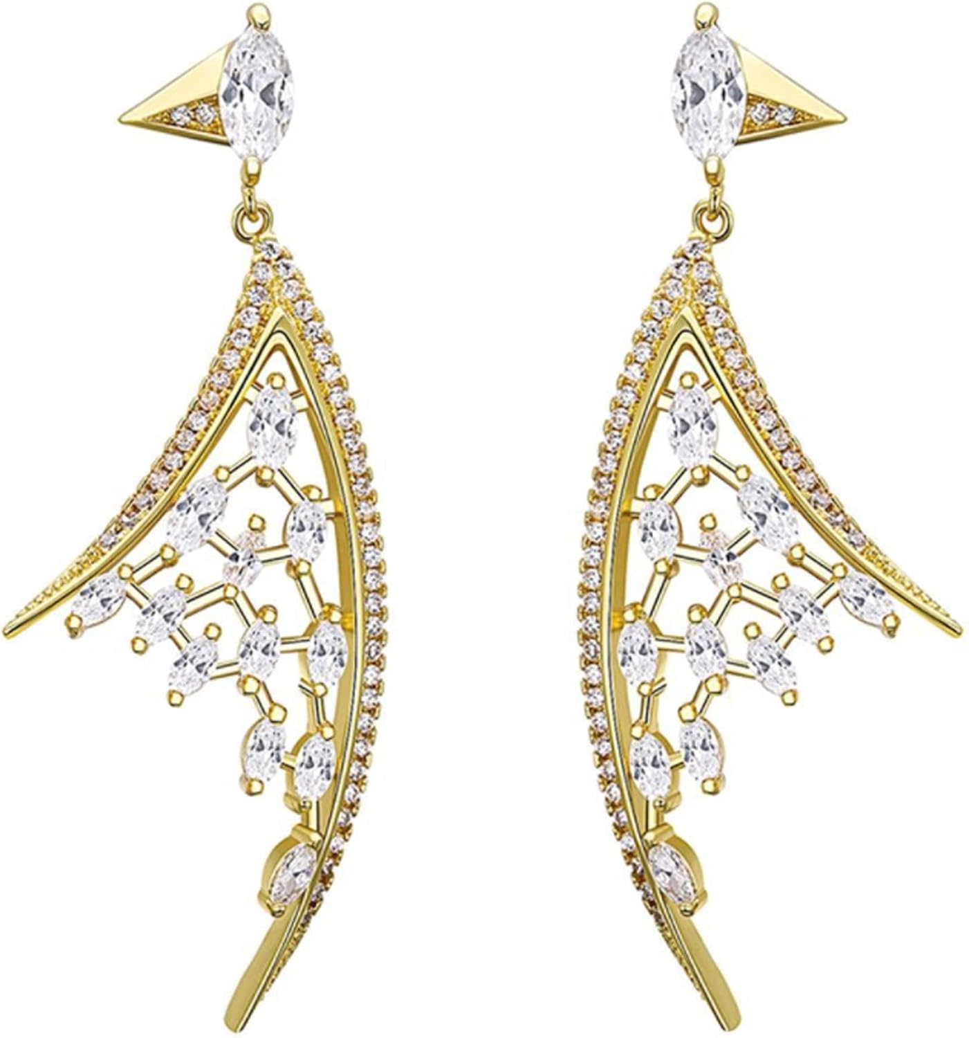 Yazilind Orecchini A Cerchio Donna Placcati Oro - Design A Cavo Scintillante, 43x41 Mm