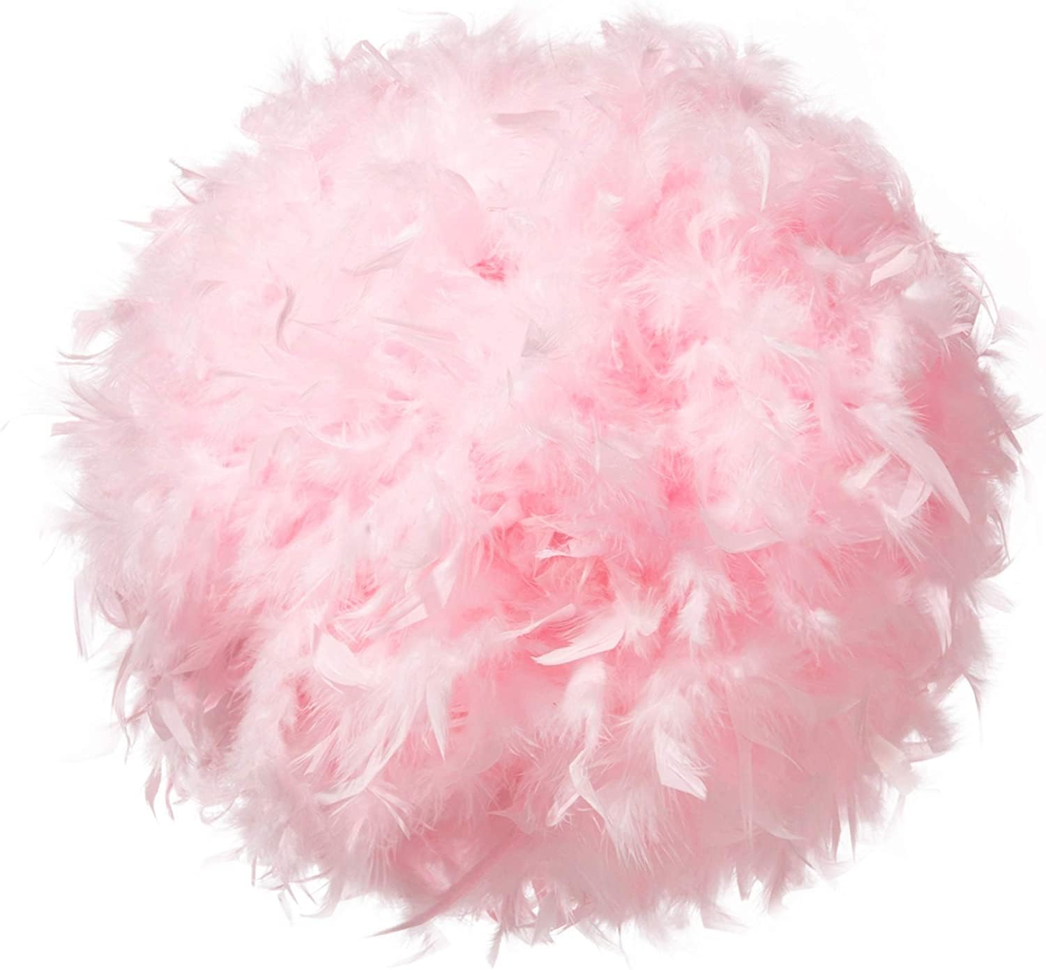 Photo 1 of Waneway 15.7 inches Feather Lamp Shade for Ceiling Pendant Light, Lampshade for Table Lamp and Floor Lamp for Living Room, Bedroom, Wedding or Party Decoration, Pink