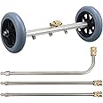 Hourleey 2-in-1 Undercarriage Pressure Washer Cleaner, Power Washer Surface Cleaner, 4000 PSI Dual-Function Undercarriage Water Car Broom Attachment with 16 Inch 2 Pack Extension Wand (Silver)