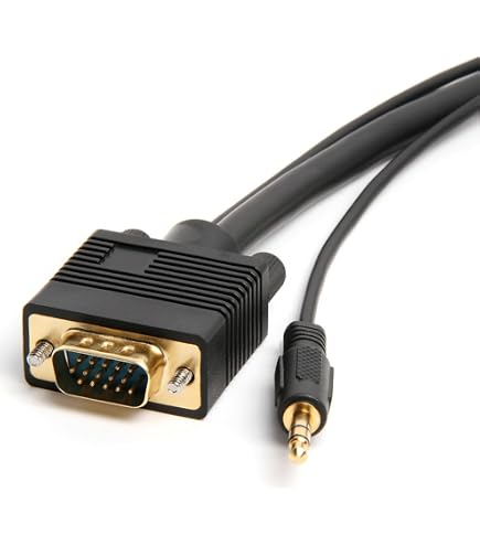 Câble Vidéo Coaxial VGA 5 M Avec Audio - Haute Résolution | Connecteurs HD15 M/M | Anti-interférences EMI - 6