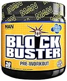 MAN Sports Blockbuster Pre-Workout Powder, Explosive Energy Formula, Glacier Blue Razz, 410 Gram