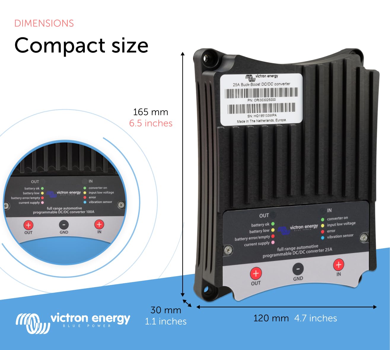 Victron Energy Victron Energy Buck-Boost DC-DC Converter 100 Amp for Charging a 12V or 24V Service Battery in Vehicles
